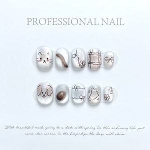 Press-on Nails Powdery Pink, Amber ...