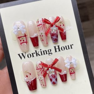 Chic Press-On Nails Series: Cherry ...