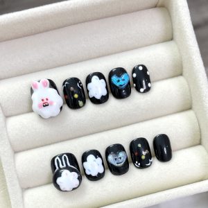Trendy Press-on Nails: Cute Animals...